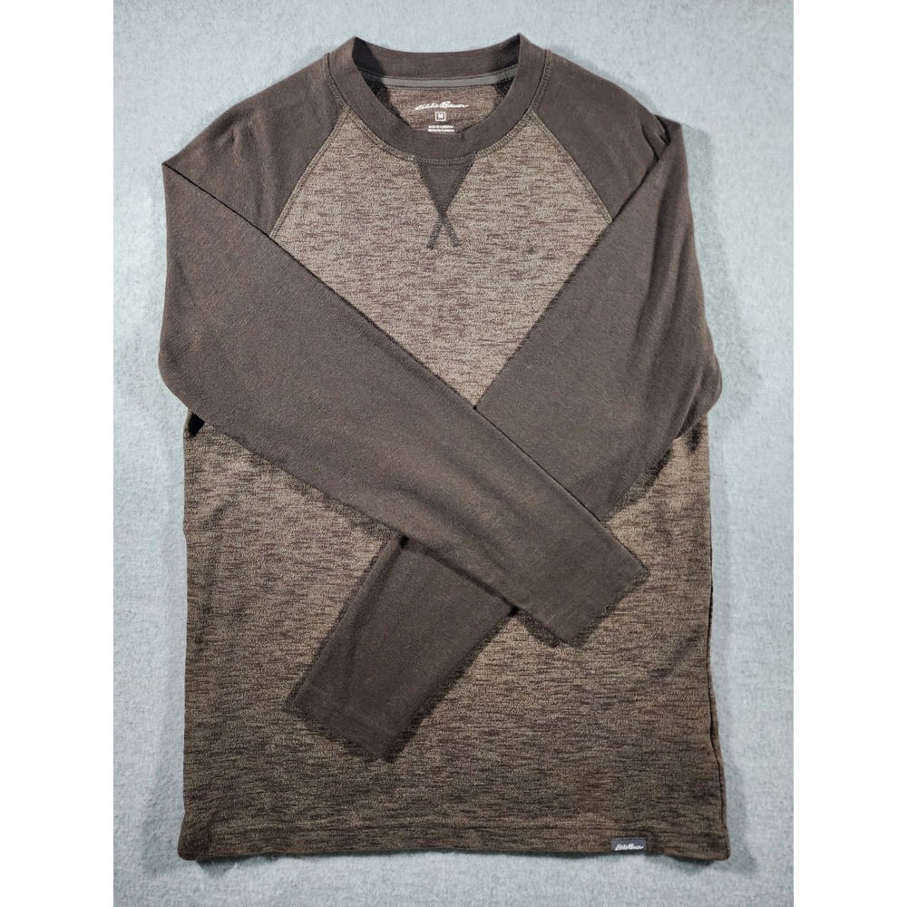 Eddie Bauer Men's Long Sleeve Shirt, M, Brown, Pullover